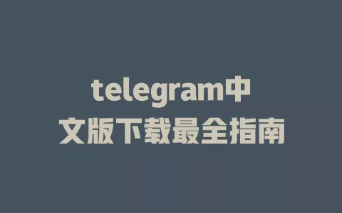 telegram中文版下载最全指南 一