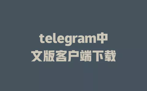 telegram中文版软件下载指南
