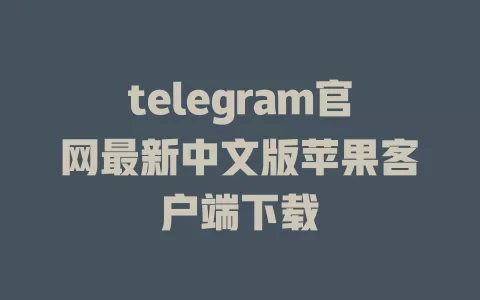telegram官网最新中文版苹果客户端下载 一