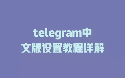 telegram中文版设置教程详解 一