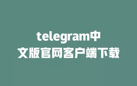 telegram中文版官网客户端下载 一
