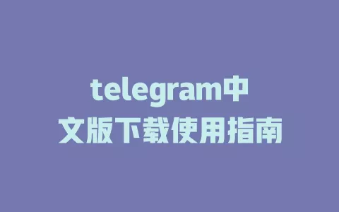 telegram中文版下载使用指南 一