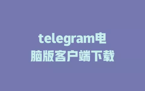 telegram电脑版客户端下载 一