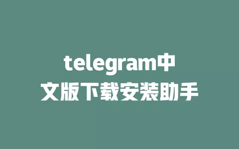 telegram中文版下载安装助手 一
